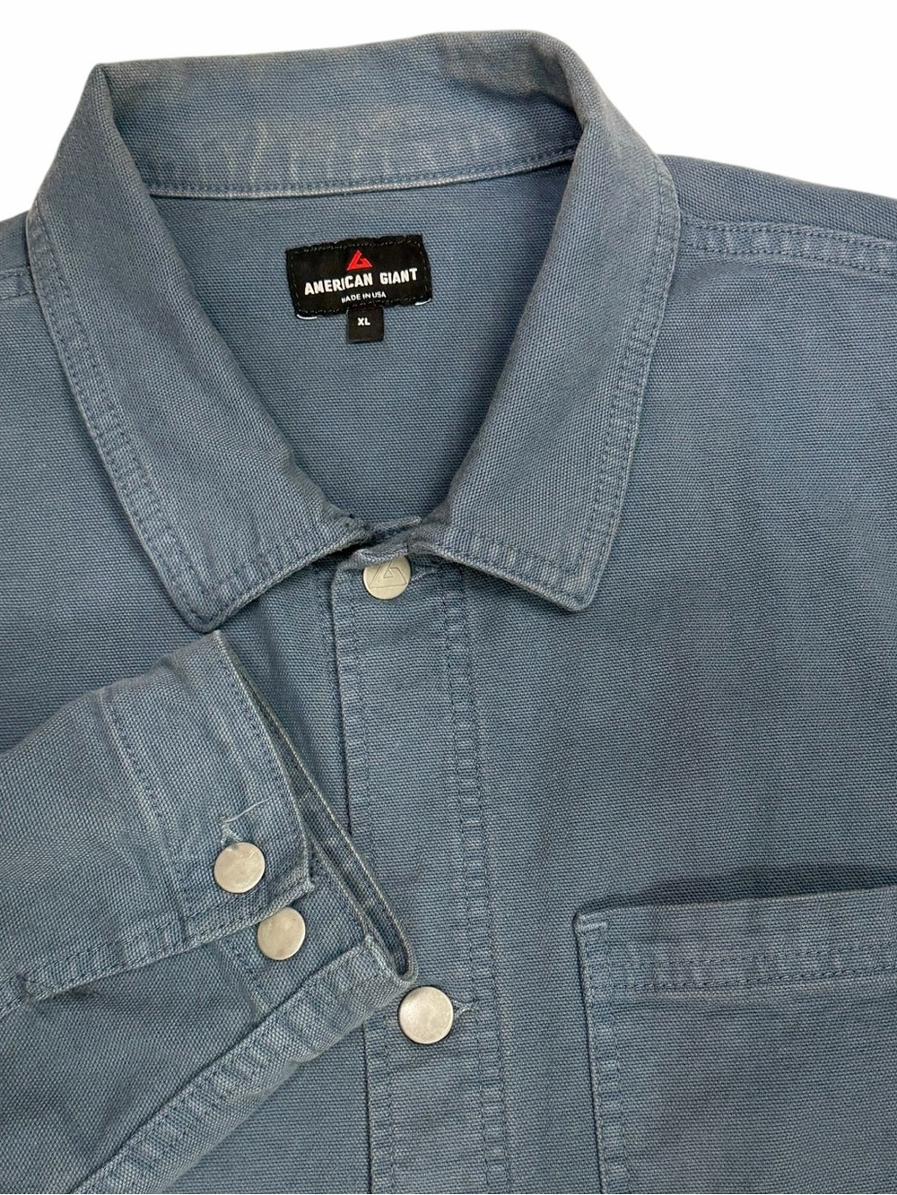 American Giant Roughneck Chore Jacket Mens XL Blue Canvas Barn Work Field USA